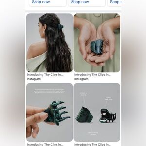 Crown affair green hair clips